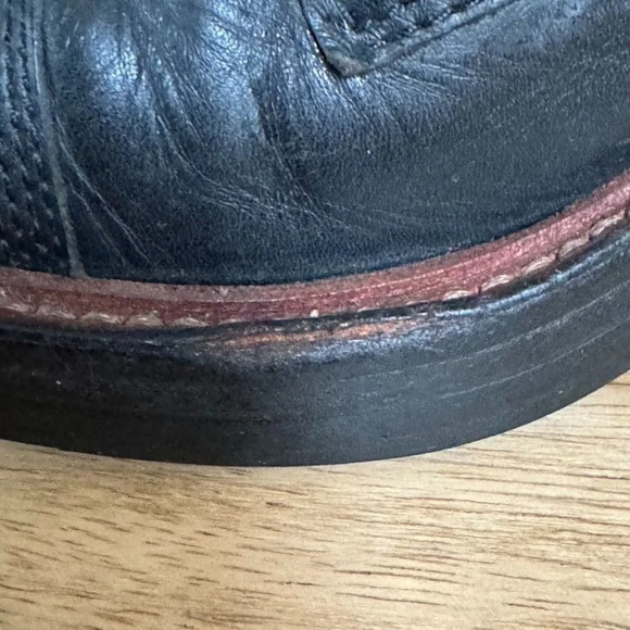 Coach Black Leather White Shearling Silver Hardware Zip Moto Biker Boot Size 7 - Picture 8 of 17